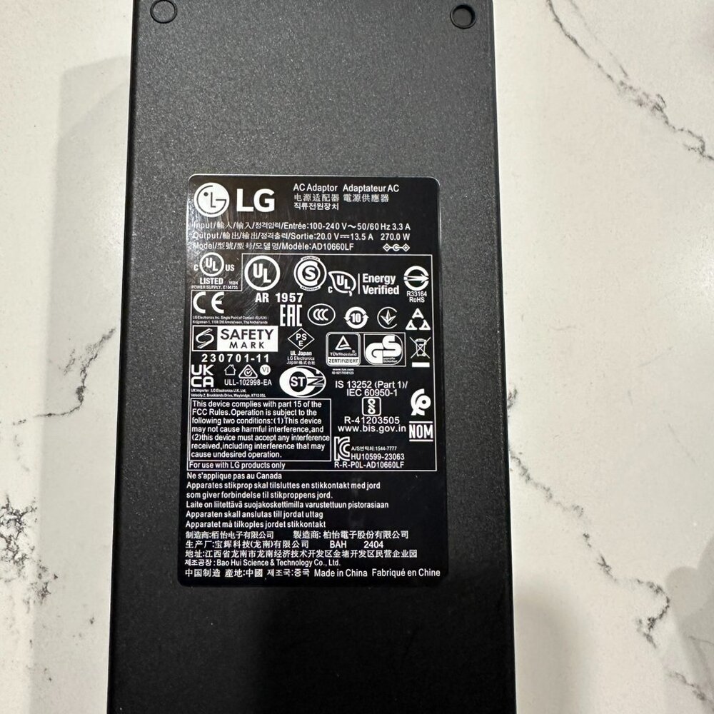 Original/Genuine LG power supply for Ultrawide monitor 45GS95QE-B